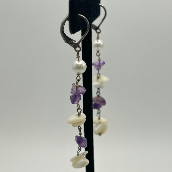 🔥Amethyst and Moonstone Earrings🔥 - Picture 2 of 3